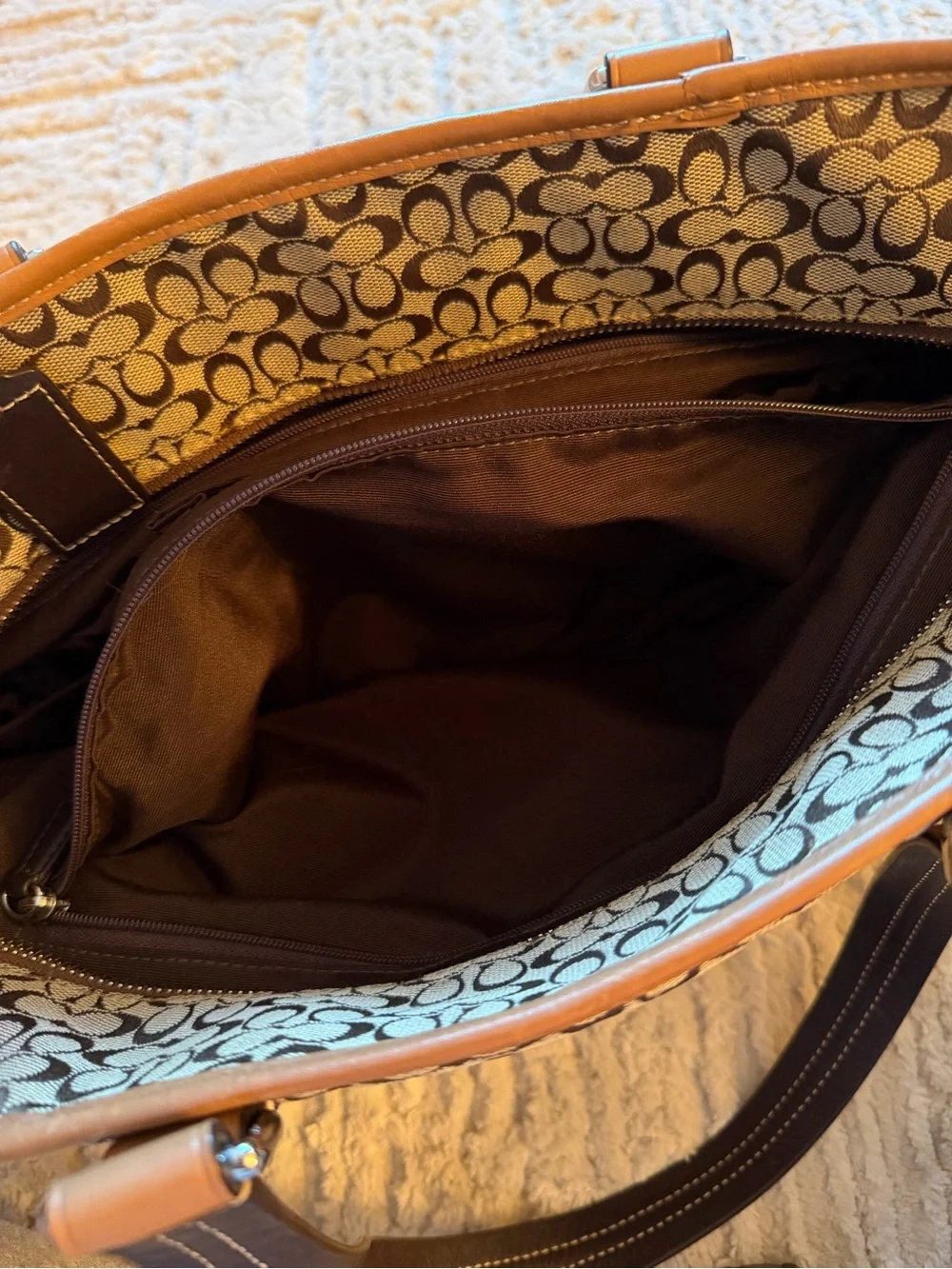 Coach Signature Canvas Diaper Tote Bag